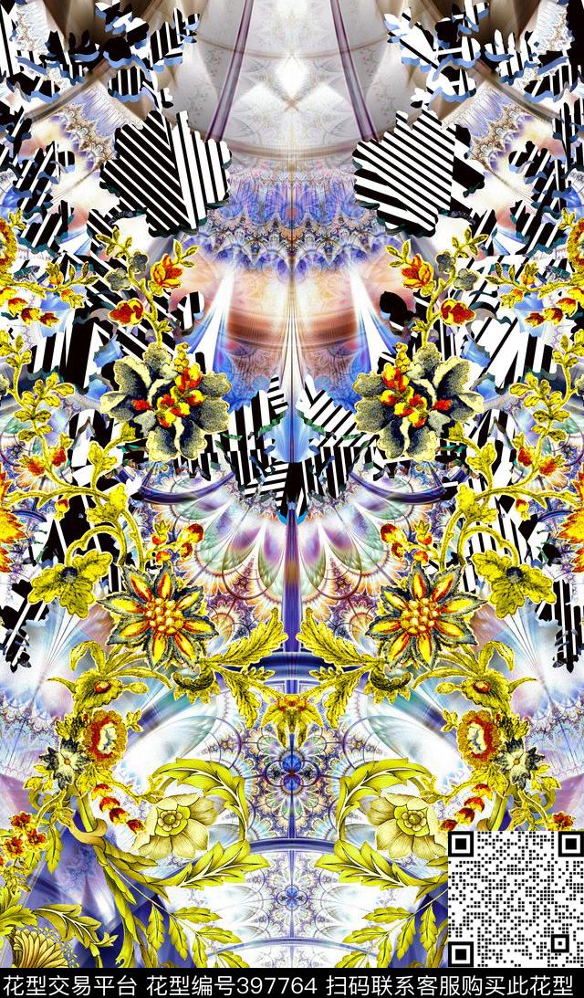 品牌抽象数码印花华亿平台下载（图片编号: 397764） - 瓦栏（Walan）