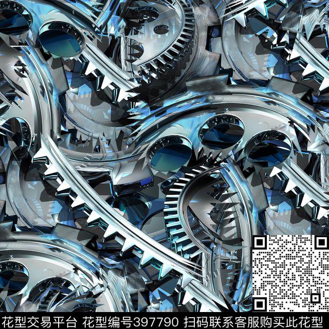 潮流车轮复古数码印花华亿平台下载（图片编号: 397790） - 瓦栏（Walan）