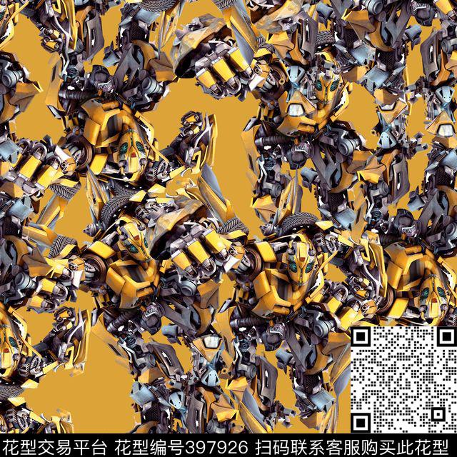 潮流复古机器人数码印花华亿平台下载（图片编号: 397926） - 瓦栏（Walan）