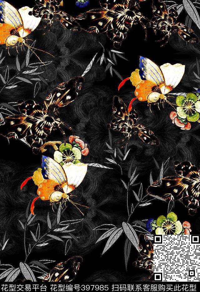 民族风复古刺绣数码印花华亿平台下载（图片编号: 397985） - 瓦栏（Walan）