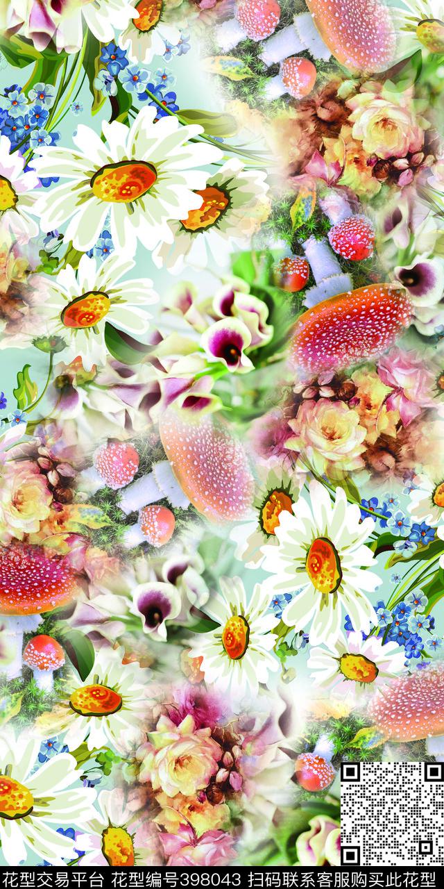 时尚花数码印花华亿平台下载（图片编号: 398043） - 瓦栏（Walan）