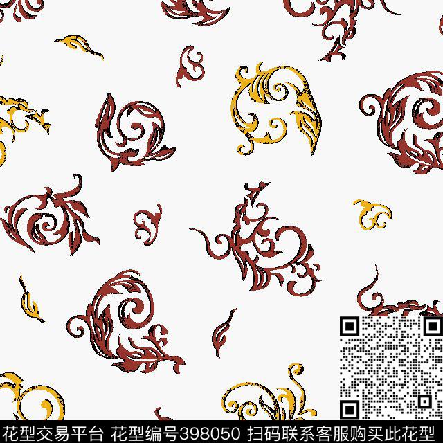 欧式花纹欧式花纹形壹人行欧美风格传统印花华亿平台下载（图片编号: 398050） - 瓦栏（Walan）