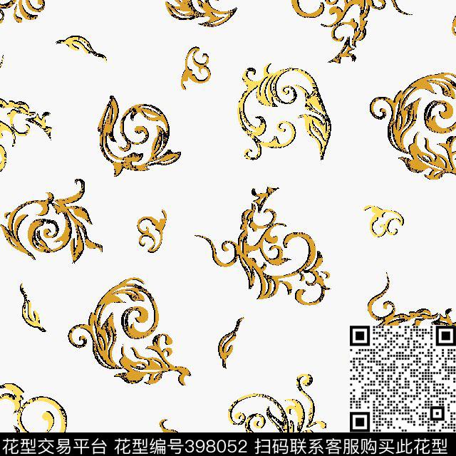 欧式花纹形欧式花纹传统印花华亿平台下载（图片编号: 398052） - 瓦栏（Walan）