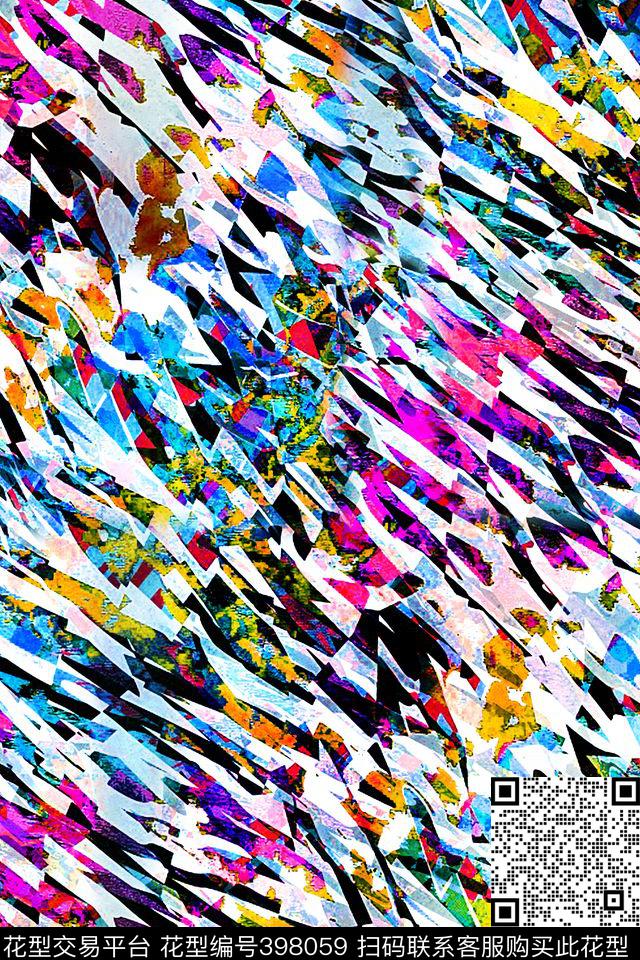 抽象纹路数码印花华亿平台下载（图片编号: 398059） - 瓦栏（Walan）