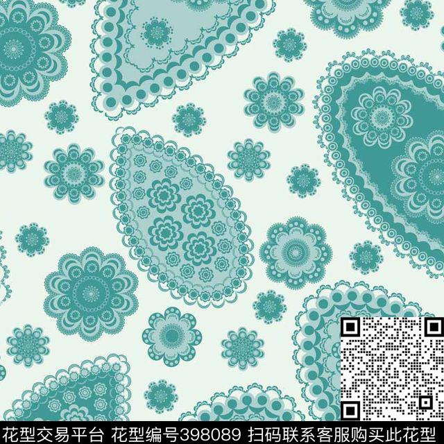 欧美腰果传统印花华亿平台下载（图片编号: 398089） - 瓦栏（Walan）