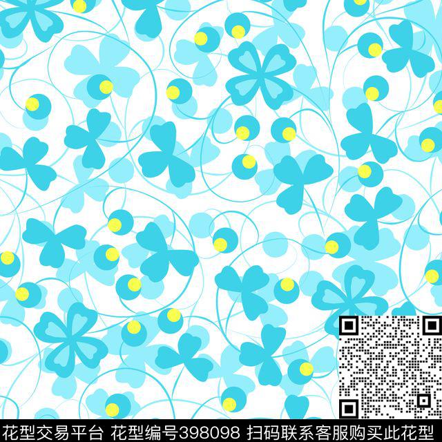 清雅花草传统印花华亿平台下载（图片编号: 398098） - 瓦栏（Walan）