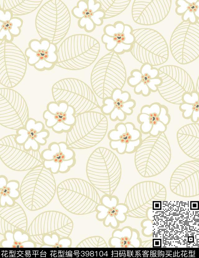 素雅花草传统印花华亿平台下载（图片编号: 398104） - 瓦栏（Walan）