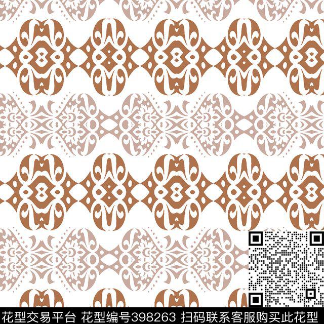 单色几何满版华亿平台传统印花华亿平台下载（图片编号: 398263） - 瓦栏（Walan）