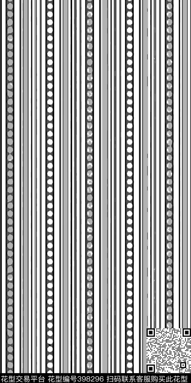 几何裤子面料竖条传统印花华亿平台下载（图片编号: 398296） - 瓦栏（Walan）