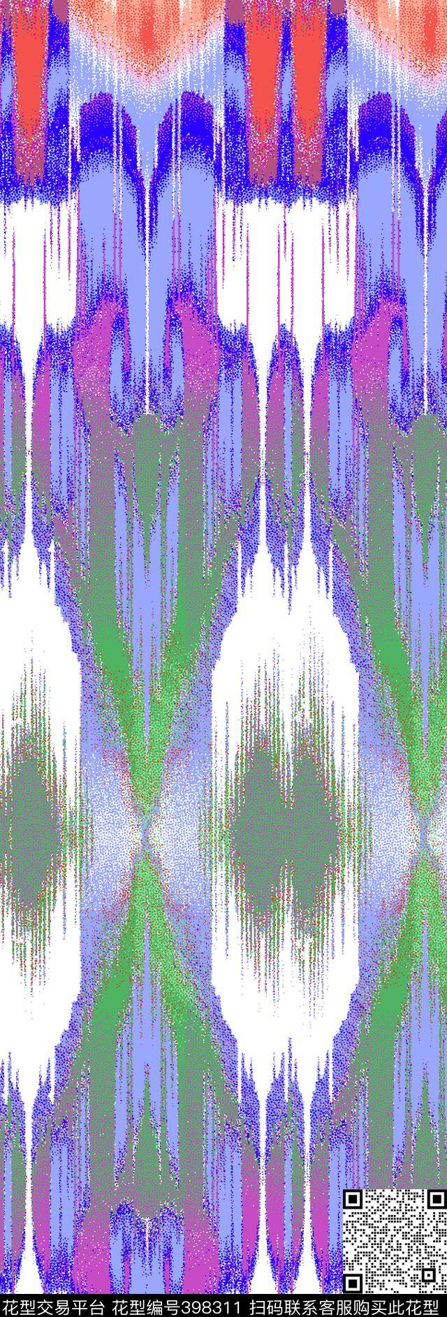 10.3*30.2cm\300dpi\tiff抽象几何民族风传统印花华亿平台下载（图片编号: 398311） - 瓦栏（Walan）