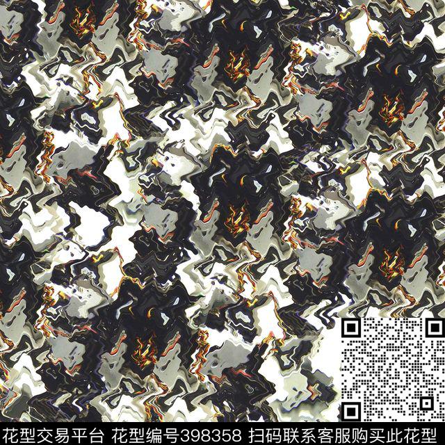 潮流复古迷彩数码印花华亿平台下载（图片编号: 398358） - 瓦栏（Walan）