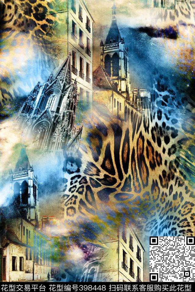 数码风景豹纹女装动物纹风景腰果动物纹花等数码印花华亿平台下载（图片编号: 398448） - 瓦栏（Walan）