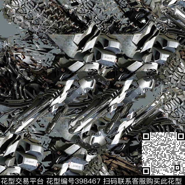 潮流抽象复古数码印花华亿平台下载（图片编号: 398467） - 瓦栏（Walan）