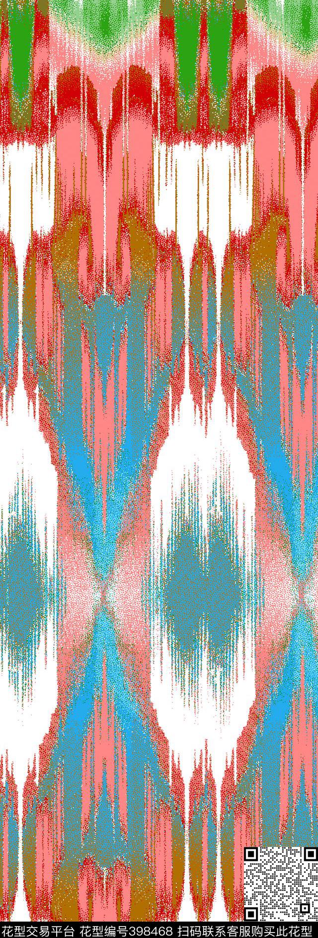10.3*30.2cm\300dpi\tiff抽象几何民族风传统印花华亿平台下载（图片编号: 398468） - 瓦栏（Walan）