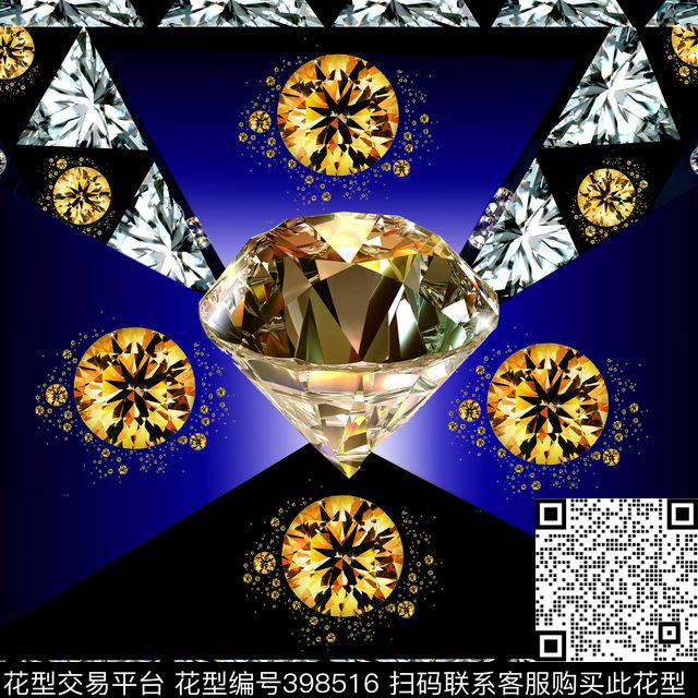 几何奢华钻石数码印花华亿平台下载（图片编号: 398516） - 瓦栏（Walan）