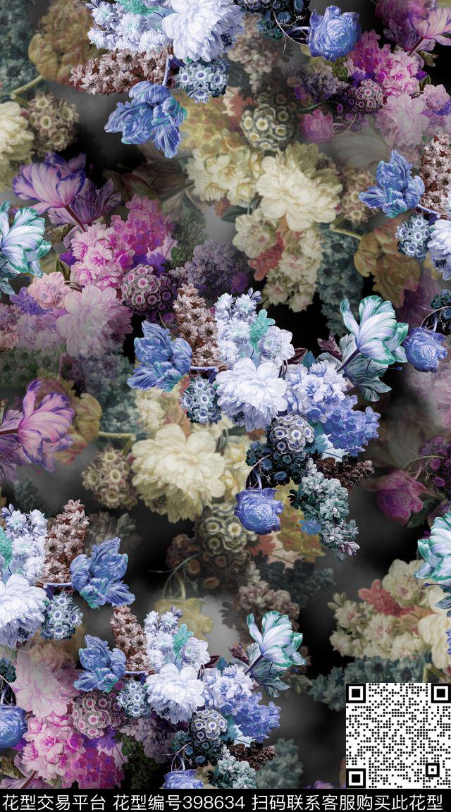 层次服装模糊数码印花华亿平台下载（图片编号: 398634） - 瓦栏（Walan）