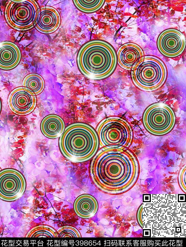 抽象几何田园数码印花华亿平台下载（图片编号: 398654） - 瓦栏（Walan）