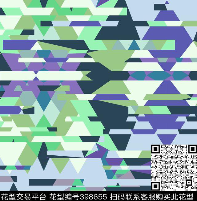 手绘抽象几何传统印花华亿平台下载（图片编号: 398655） - 瓦栏（Walan）