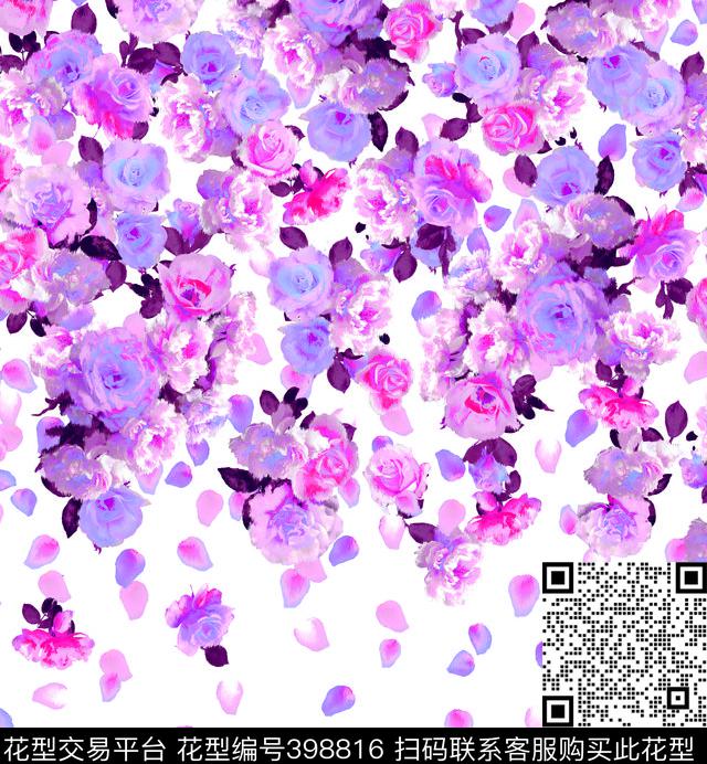 花卉印花优雅清新传统印花华亿平台下载（图片编号: 398816） - 瓦栏（Walan）