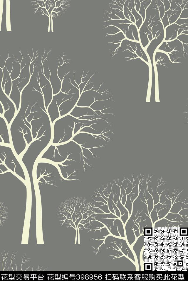 复古植物传统印花华亿平台下载（图片编号: 398956） - 瓦栏（Walan）