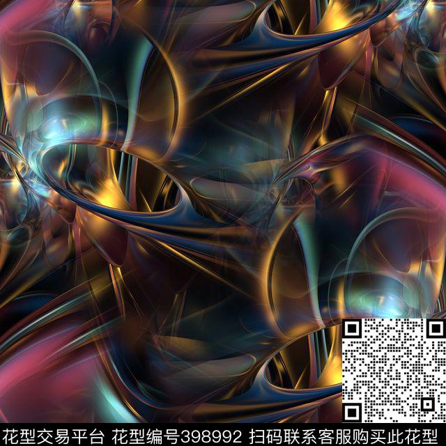 潮流抽象复古数码印花华亿平台下载（图片编号: 398992） - 瓦栏（Walan）