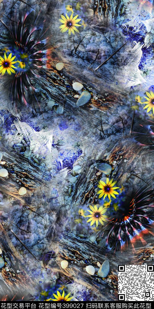 时尚抽象数码印花华亿平台下载（图片编号: 399027） - 瓦栏（Walan）