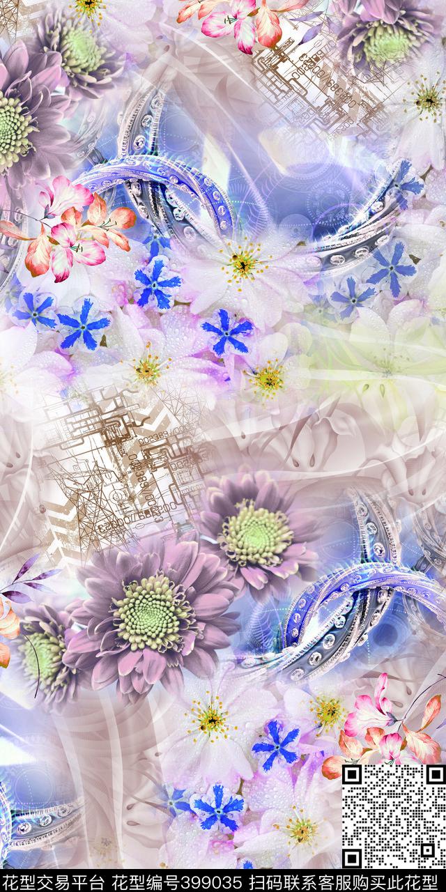 时尚花数码印花华亿平台下载（图片编号: 399035） - 瓦栏（Walan）