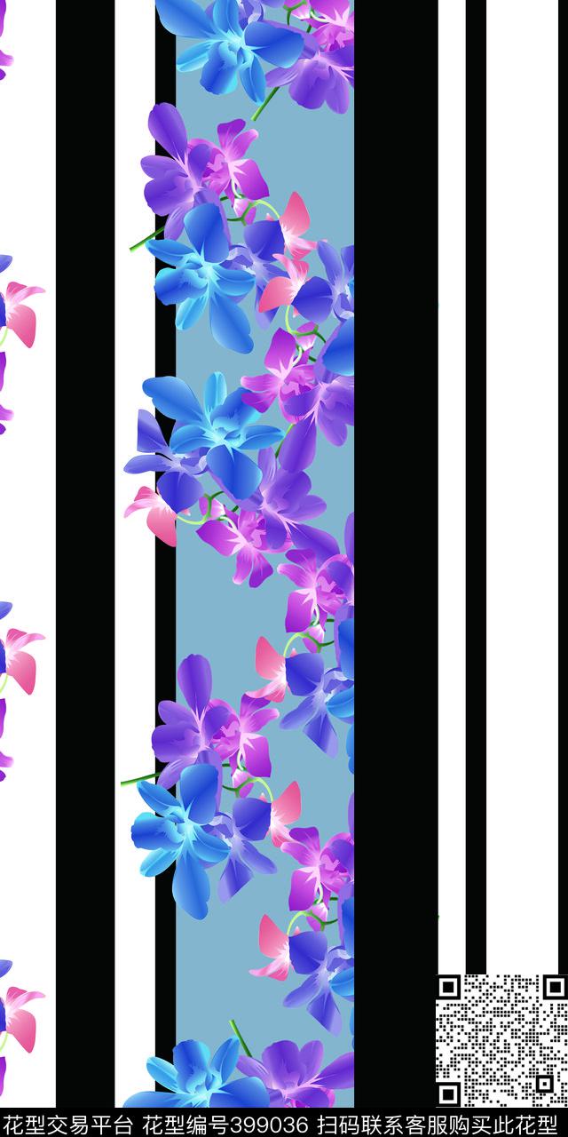 时尚几何花数码印花华亿平台下载（图片编号: 399036） - 瓦栏（Walan）