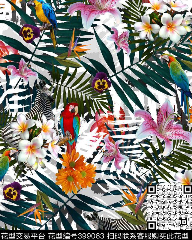 壁纸家纺丛林花鸟数码印花华亿平台下载（图片编号: 399063） - 瓦栏（Walan）