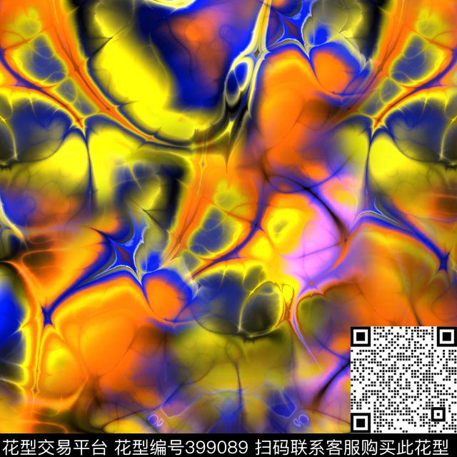 潮流复古抽象数码印花华亿平台下载（图片编号: 399089） - 瓦栏（Walan）