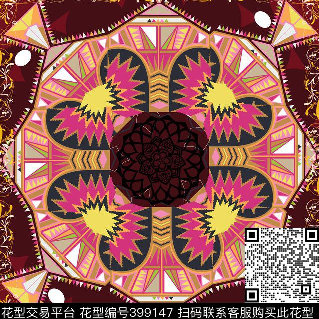 传统印花方巾丝巾传统印花华亿平台下载（图片编号: 399147） - 瓦栏（Walan）