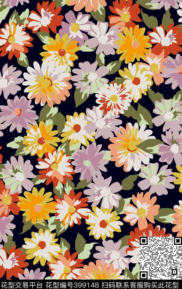 传统印花花卉。传统印花华亿平台下载（图片编号: 399148） - 瓦栏（Walan）