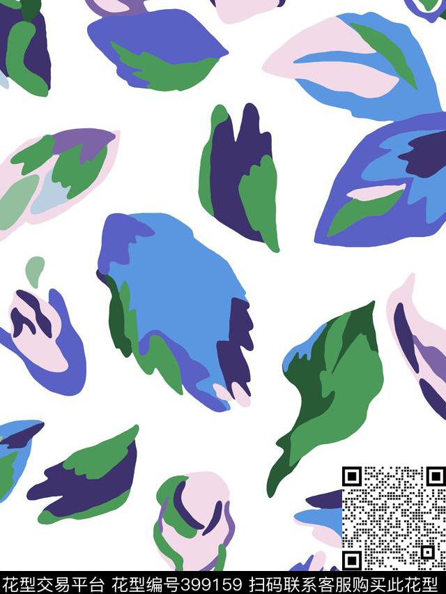传统印花抽象叶子几何传统印花华亿平台下载（图片编号: 399159） - 瓦栏（Walan）