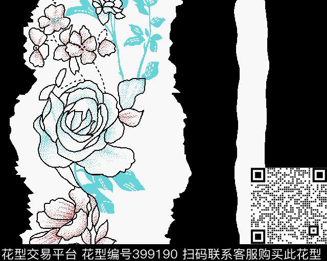 竖条花传统印花华亿平台下载（图片编号: 399190） - 瓦栏（Walan）