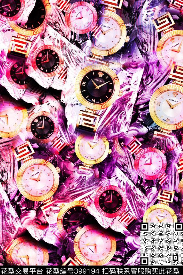 时尚手表四方连续数码印花华亿平台下载（图片编号: 399194） - 瓦栏（Walan）