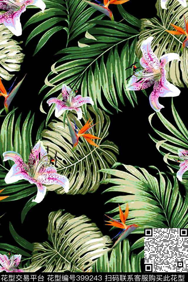 百合花女装热带数码印花华亿平台下载（图片编号: 399243） - 瓦栏（Walan）