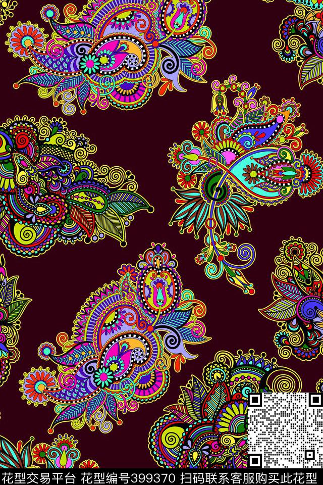 佩斯利火腿纹民族风传统印花华亿平台下载（图片编号: 399370） - 瓦栏（Walan）