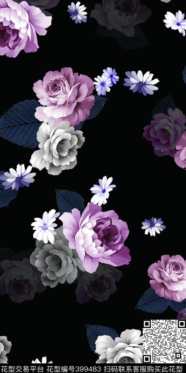 时尚花数码印花华亿平台下载（图片编号: 399483） - 瓦栏（Walan）