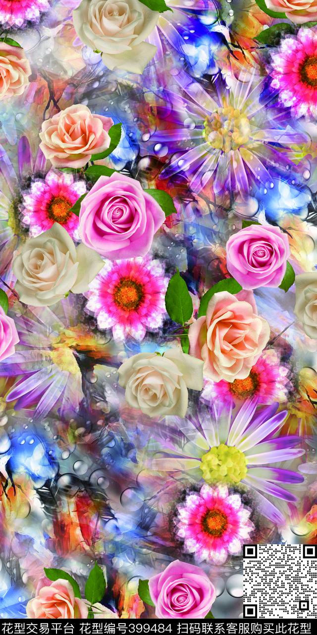 时尚花数码印花华亿平台下载（图片编号: 399484） - 瓦栏（Walan）
