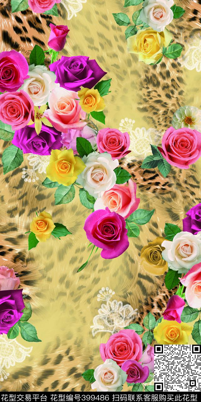 时尚花数码印花华亿平台下载（图片编号: 399486） - 瓦栏（Walan）