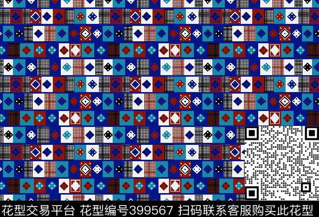 时尚几何圆点传统印花华亿平台下载（图片编号: 399567） - 瓦栏（Walan）