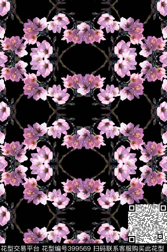 桃花樱花数码印花华亿平台下载（图片编号: 399569） - 瓦栏（Walan）