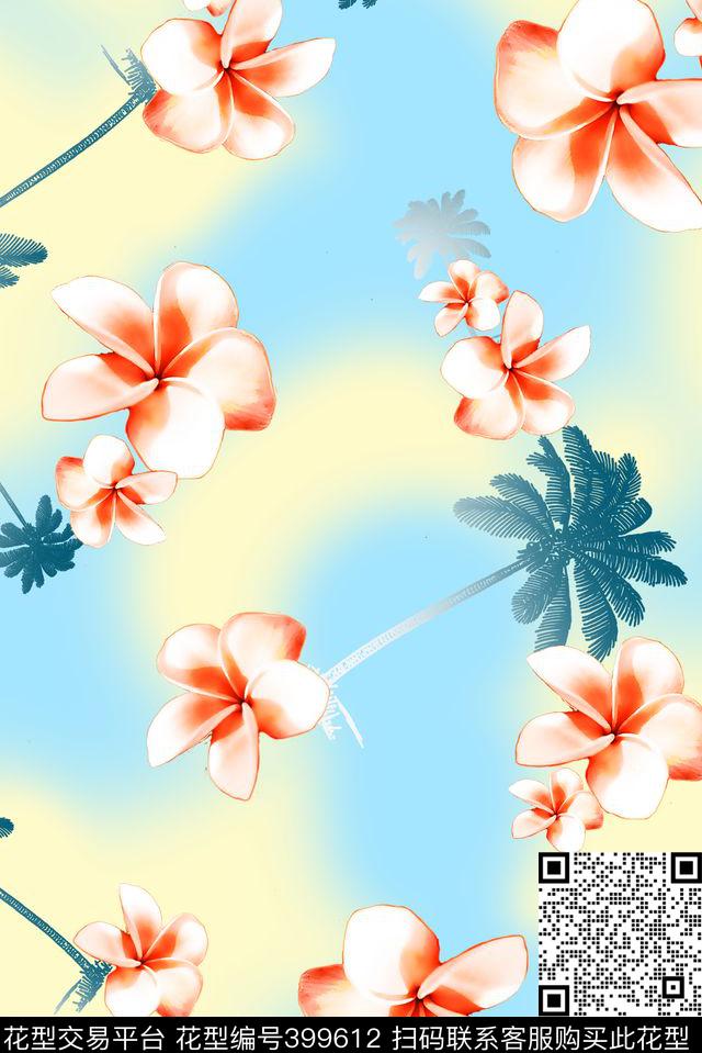 花卉热带泳装数码印花华亿平台下载（图片编号: 399612） - 瓦栏（Walan）