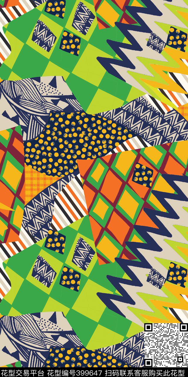 抽象传统印花几何传统印花华亿平台下载（图片编号: 399647） - 瓦栏（Walan）
