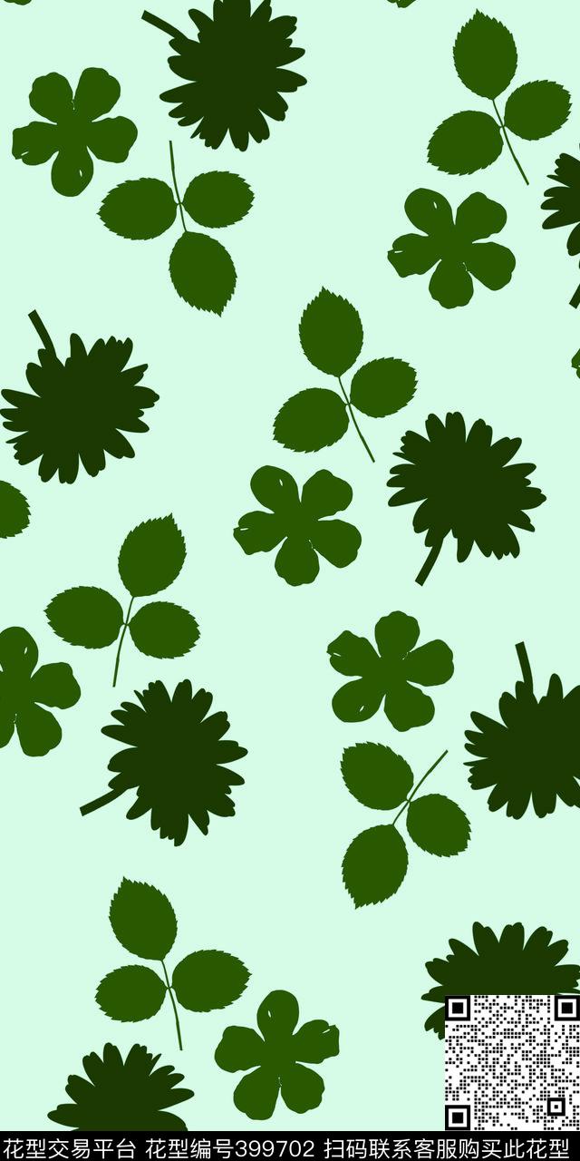 剪影花卉简约传统印花华亿平台下载（图片编号: 399702） - 瓦栏（Walan）