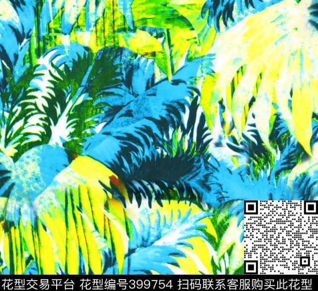 欧美热带树林数码印花传统印花华亿平台下载（图片编号: 399754） - 瓦栏（Walan）
