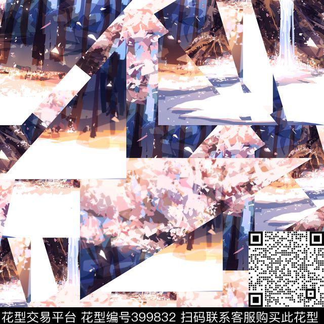 潮流抽象复古数码印花华亿平台下载（图片编号: 399832） - 瓦栏（Walan）