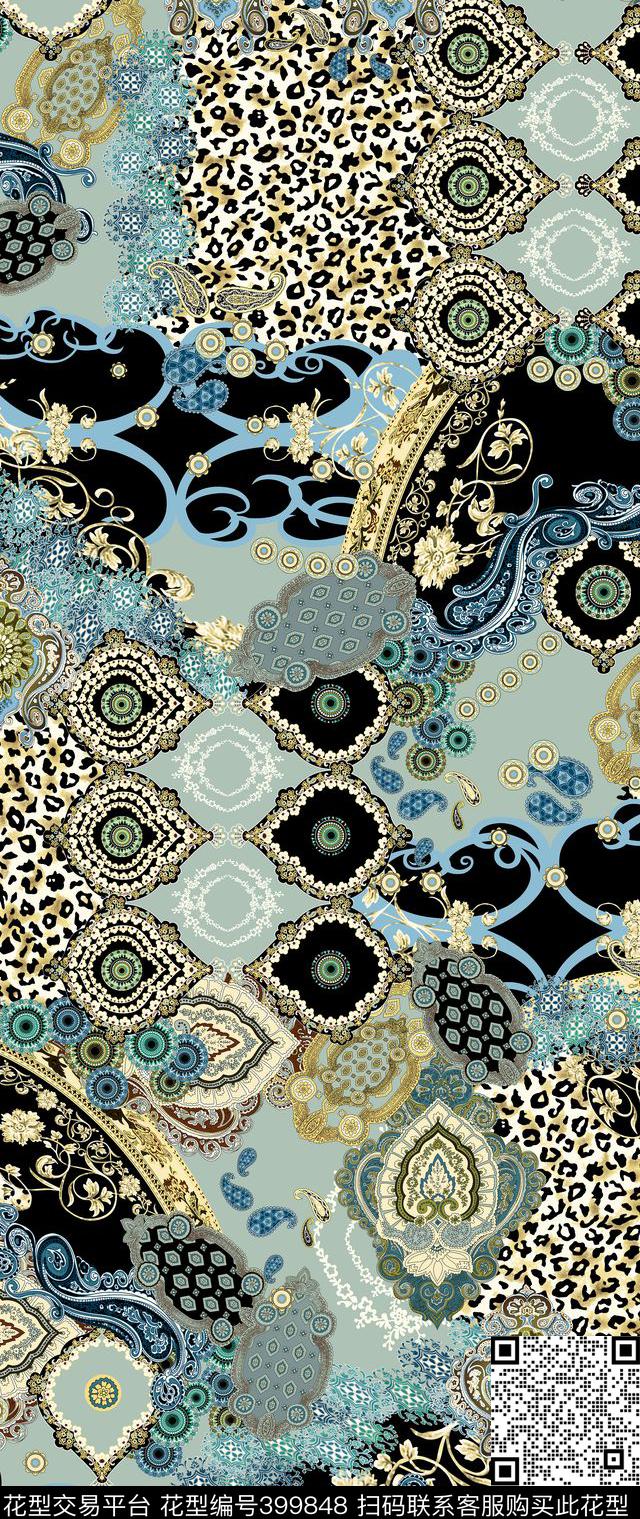 宫廷风民族风欧美大气时装传统印花华亿平台下载（图片编号: 399848） - 瓦栏（Walan）