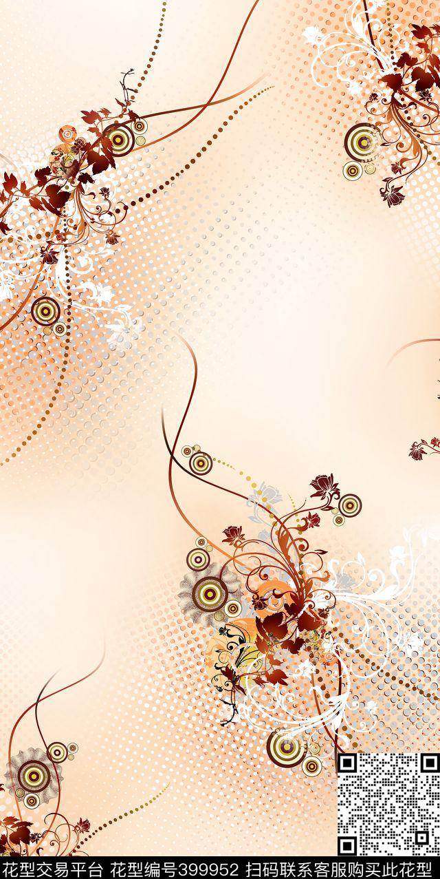 波点欧美大气时装数码印花华亿平台下载（图片编号: 399952） - 瓦栏（Walan）