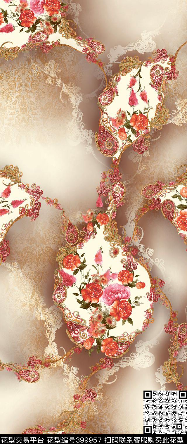 花火腿花欧美大气时装数码印花华亿平台下载（图片编号: 399957） - 瓦栏（Walan）